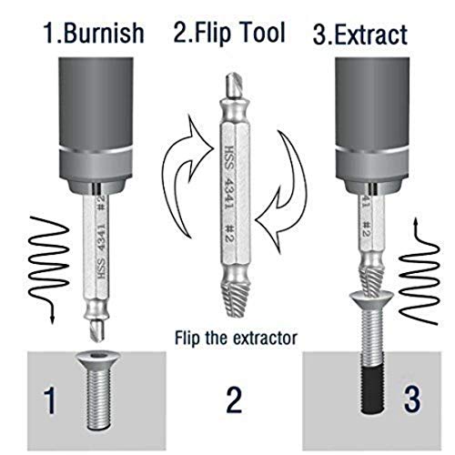 DIY Crafts Combo Set, Style No # 1, Repair 4X Double Side Damaged Screw Extractor Out Re (Combo Set, Style No # 1) - Image 4