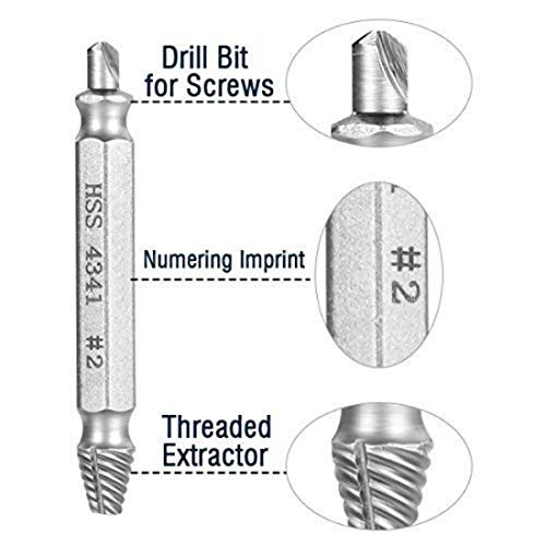 DIY Crafts Combo Set, Style No # 1, Repair 4X Double Side Damaged Screw Extractor Out Re (Combo Set, Style No # 1) - Image 3