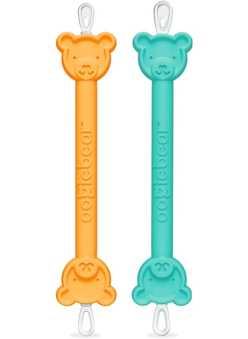 oogiebear Baby Nose Cleaner & Ear Wax Removal Tool - Safe Booger & Earwax Removal for Newborns, Infants, Toddlers - Dual-Ended - Essential Baby Stuff, Diaper Bag Must-Have, Orange & Seafoam with case - Image 2