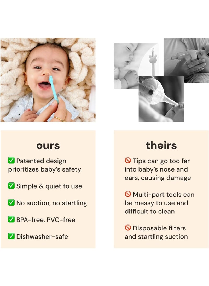 oogiebear Baby Nose Cleaner & Ear Wax Removal Tool - Safe Booger & Earwax Removal for Newborns, Infants, Toddlers - Dual-Ended - Essential Baby Stuff, Diaper Bag Must-Have, Orange & Seafoam with case - Image 5