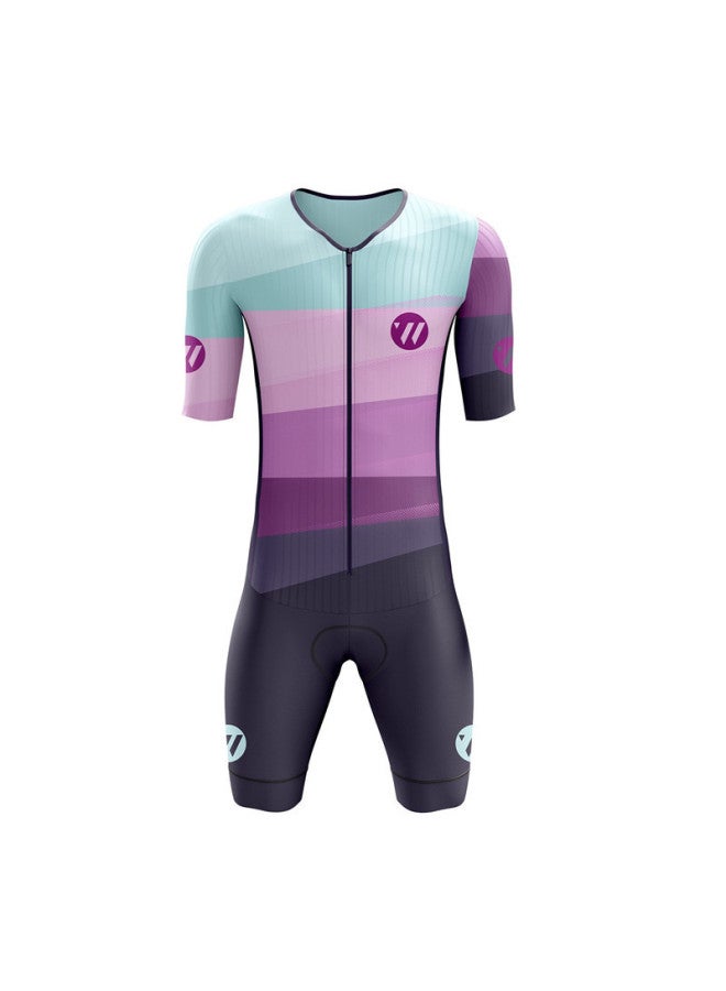 Children's Summer Short-sleeved Triathlon One-piece Team Uniform Outdoor Swimming And Running One-piece One-piece Speed Skating Available For
