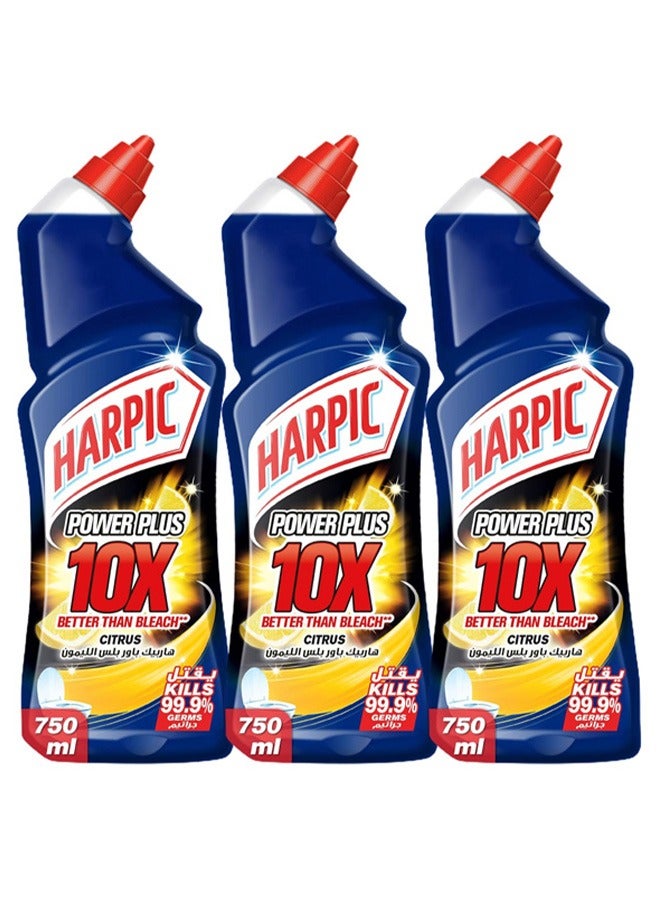 هاربيك منظف المراحيض باور بلس - برائحة الحمضيات، 750 مل، عبوة من 3 قطع - Image 1