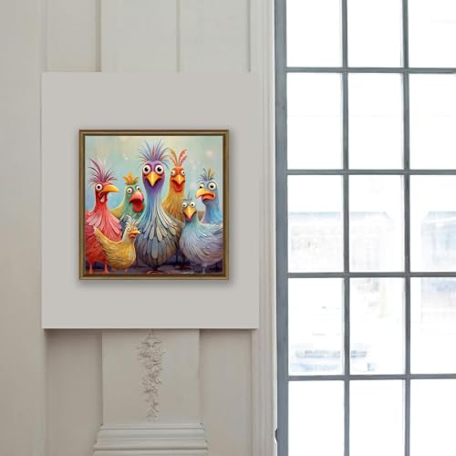 MBNTJHT Chicken Stamped Cross Stitch Kits for Adults Beginners, DIY Animals Needlepoint Counted Cross Stitch Kit for Adults,Cartoon Pattern Stitch Embroidery Kit for Wall Home Decor 14X14 Inch. - Image 3