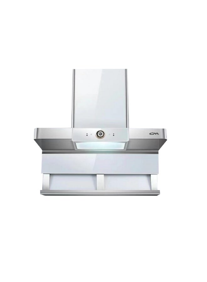 CM AMBER BIANCO 90cm Wall Mounted Cooker Hood – White Kitchen Hood with Self-Cleaning Baffle Filter, 9 Speeds & 1400 m³/h Airflow - Image 1