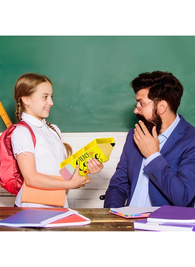 MALLMALL6 2 Pack Teacher Appreciation Gifts Pencil Shape Pencil Holder for Teacher, Wooden Desktop Pen Organizer with TEACH Love INSPIRE for Xmas End of Year Gift School Office Classroom - Image 4