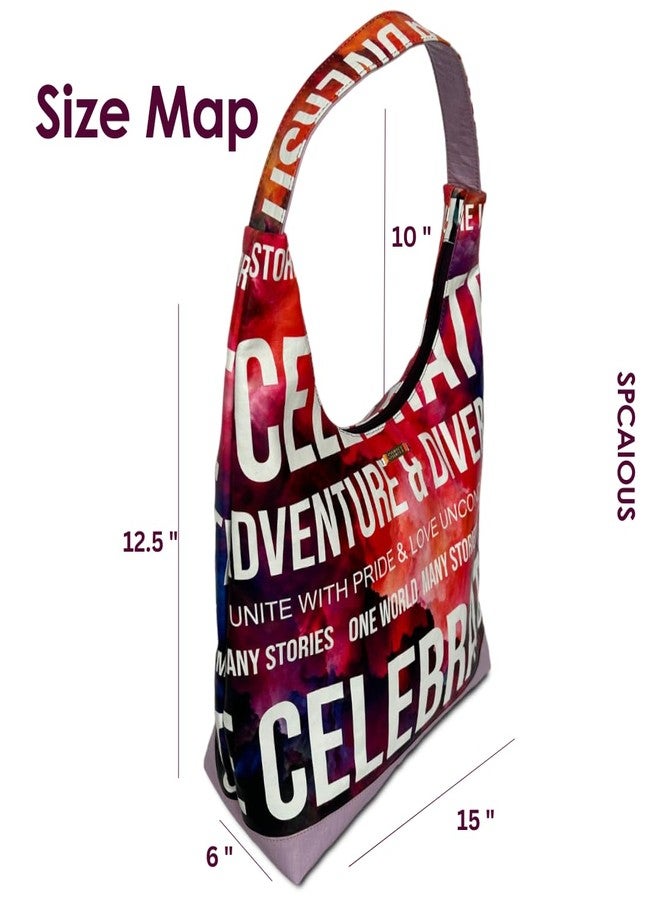 STRUTT Colorful Hobo Bag for Women Stylish & Spacious Big-Size Tote Bag Lightweight, Waterproof & Durable Shoulder Handbag - Pride - Image 3