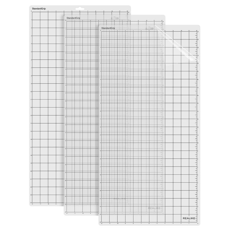 REALIKE StandardGrip Cutting Mat for Silhouette Cameo 5/4/3/2/1(3 Mats,12x24 inch) Standard Adhesive Cricket Cut Mats Replacement Accessories for Silhouette Cameo - Image 1