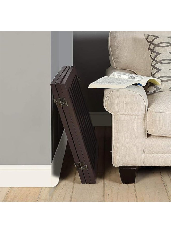 Unipaws Standing Pet Gate for Dogs and Cats – Freestanding Foldable Wooden Pet Barrier Fence for Indoor Use – Step-Over Dog Gate for Doorways, Hallways, and Stairs - Image 3