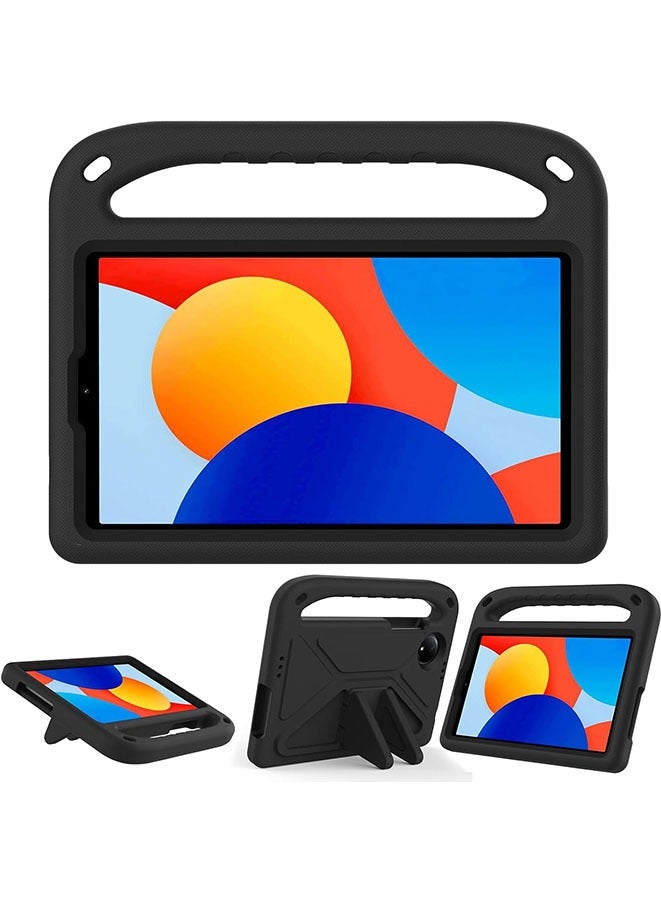 غطاء Redmi Pad SE مقاس 8.7" 2024، صديق للأطفال، خفيف الوزن، مصنوع من EVA، مضاد للصدمات، حماية من السقوط، مع مقبض وحامل (أسود) - Image 1