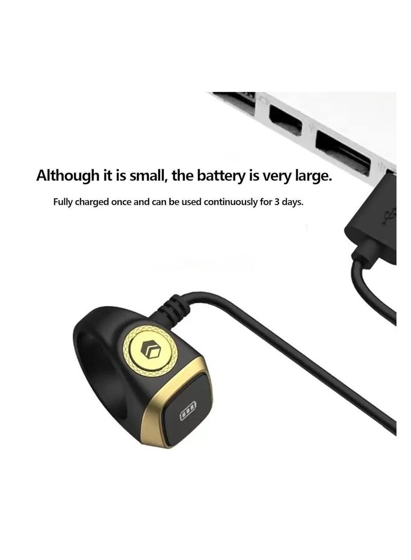 خاتم تسبيح ذكي مزود بتذكير بمواقيت الصلاة وشاشة وعداد تسبيح وتقنية قابلة للارتداء ومقاوم للماء بإصدار خفيف - Image 2