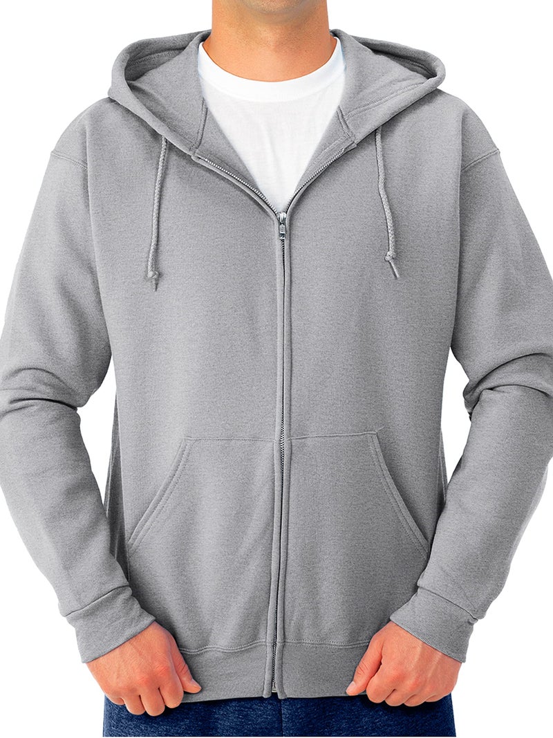 Jerzees -Men's NuBlend Fleece -Sweatshirts & Hoodies, Full Zip-Heather Grey, X-Large - Image 1