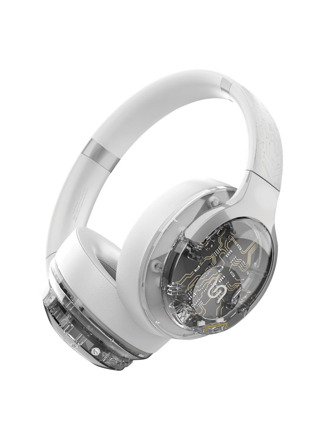 Soundtec SOHO Wireless Headphones with ANC ( Active Noise Cancellation ) and Immersive Audio / Truewireless Headphones / 600mAh Battery True Wireless Headphones / Hands-Free Calls / RGB Lights- White