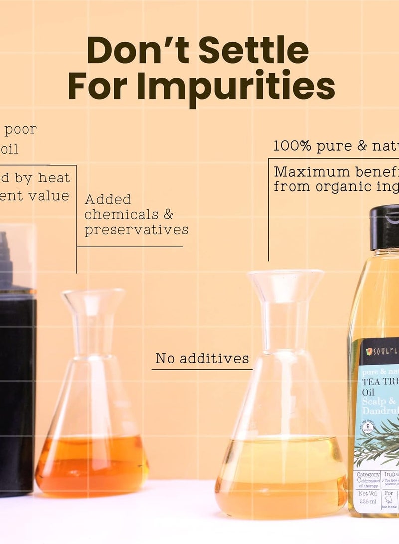 Soulflower Tea Tree Oil for Dandruff Control, Hair Loss Control, Hair and Scalp - Enriched With Tea Tree Essential Oil, 100% Pure, Organic, Natural, Coldpressed, Vegan - 7.6 fl oz - Image 4