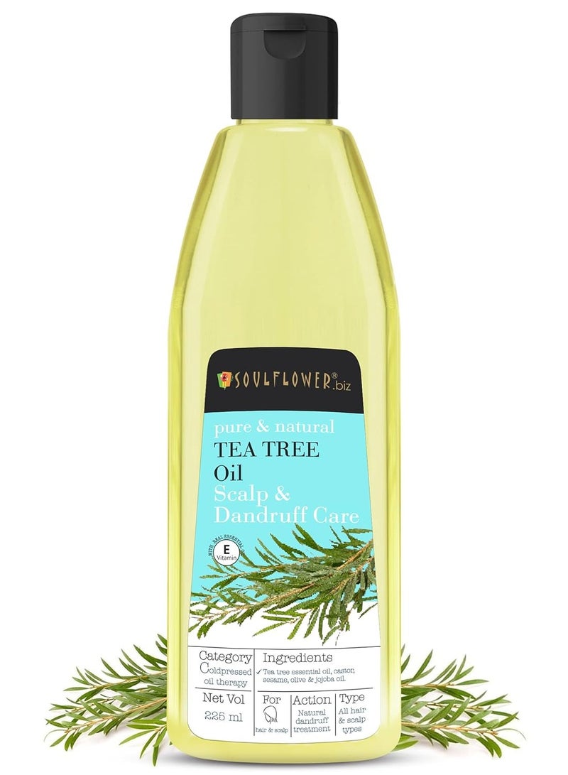 Soulflower Tea Tree Oil for Dandruff Control, Hair Loss Control, Hair and Scalp - Enriched With Tea Tree Essential Oil, 100% Pure, Organic, Natural, Coldpressed, Vegan - 7.6 fl oz - Image 1