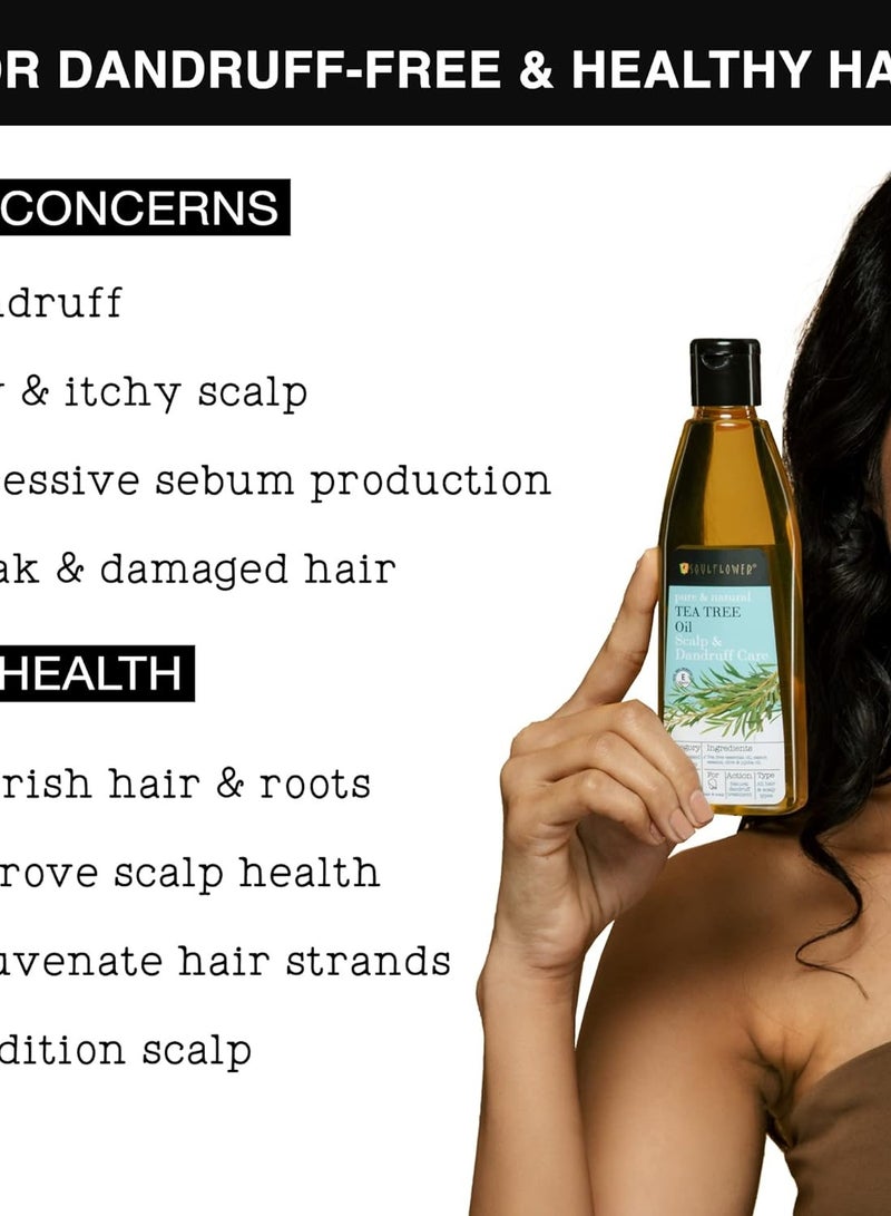 Soulflower Tea Tree Oil for Dandruff Control, Hair Loss Control, Hair and Scalp - Enriched With Tea Tree Essential Oil, 100% Pure, Organic, Natural, Coldpressed, Vegan - 7.6 fl oz - Image 2