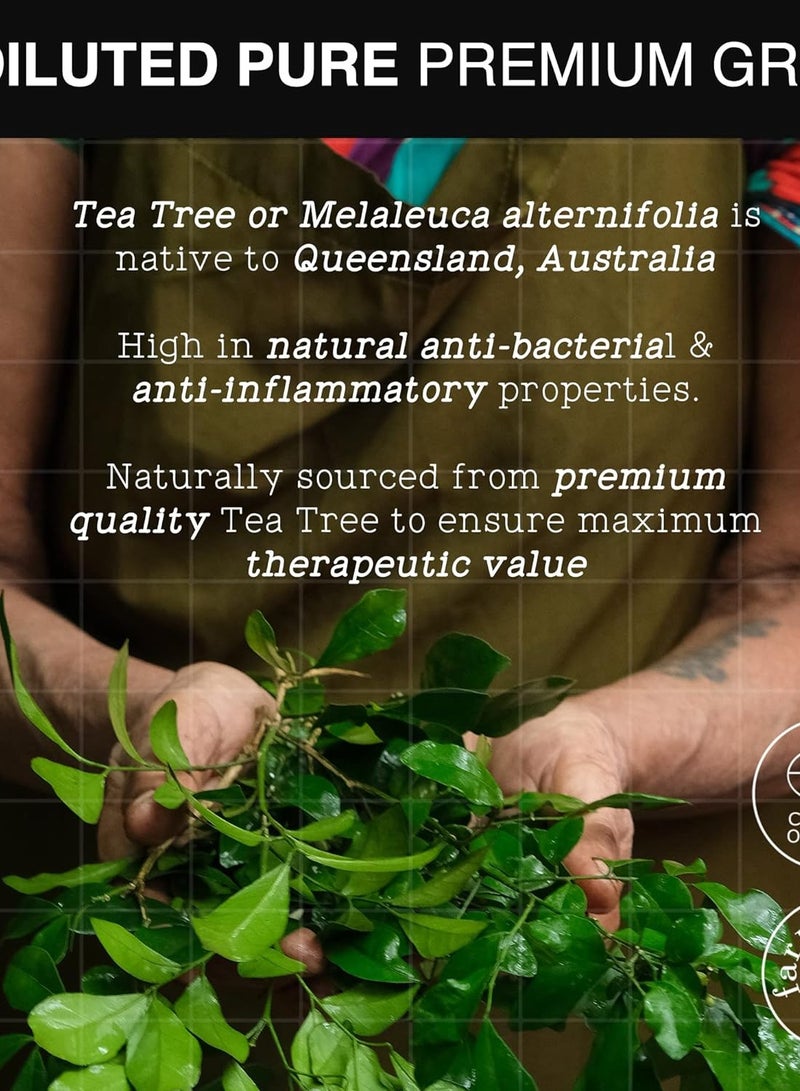 Soulflower Tea Tree Oil for Dandruff Control, Hair Loss Control, Hair and Scalp - Enriched With Tea Tree Essential Oil, 100% Pure, Organic, Natural, Coldpressed, Vegan - 7.6 fl oz - Image 3