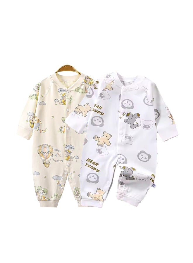 Kinder Valley 2pc-Set - Full Sleeves Romper - Hot Air Balloon/Teddy - Image 1