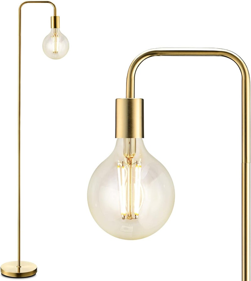 BoostArea Store Industrial Gold Standing Lamp, 63 Inch, E26 Socket, On/Off Footswitch, ETL Listed, Modern for Bedroom, Living Room, Minimalist, Vintage, Mid-Century, Boho, Metal - Image 1