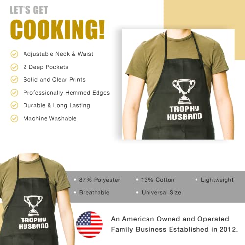 Funny Guy Mugs Trophy Husband Adjustable Apron with Pockets - Funny Apron - Perfect For Kitchen BBQ Grilling Barbecue Cooking - Image 3