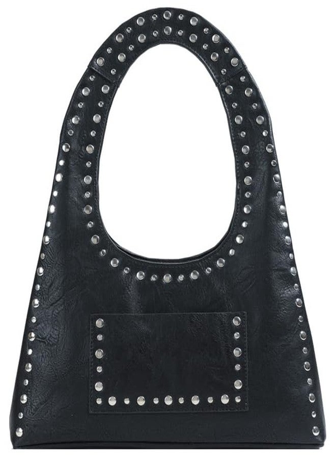 Molodo PU Leather Hobo Bag for Women Vintage Studded Tote Bag Handbag Trendy Shoulder Bag Punk Streetwear Handbag Purse - Image 1