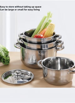 nihao 4-piece Set Of Enlarged Thickened Stainless Steel Set Cookware Set with Stainless Steel Pot Lid 20-22-24-26 Cm  - Image 2