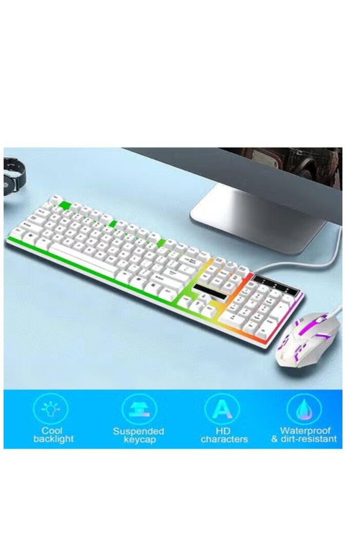 G21 Gaming Keyboard RGB Backlit Wired Ergonomic Optical Mouse Large Extended Mousepad Stitched Edges 3-in-1 High-Performance Wear-Resistant Waterproof Desktop Combo for PC Gaming Home and Office Use - Image 2
