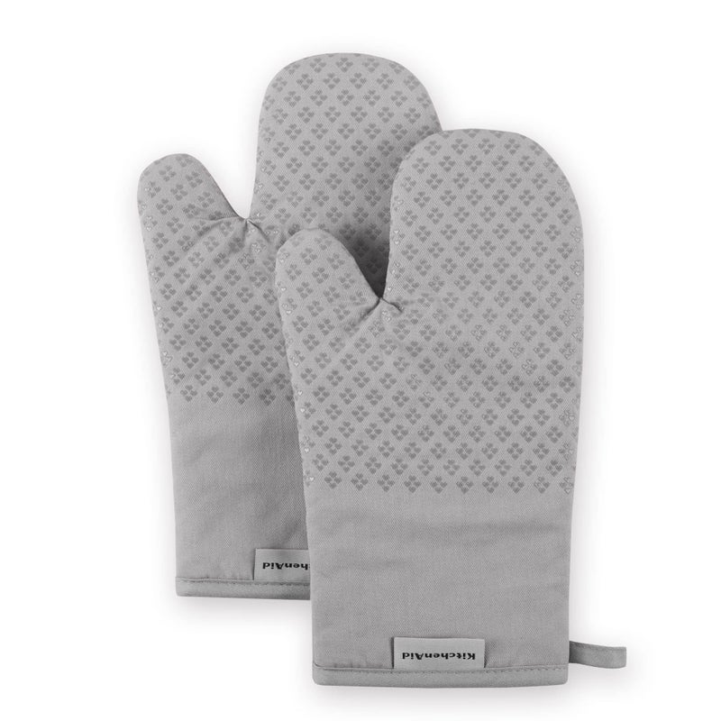KitchenAid Asteroid Oven Mitt Set  7""x12.5""  Grey  2 Piece - Image 1