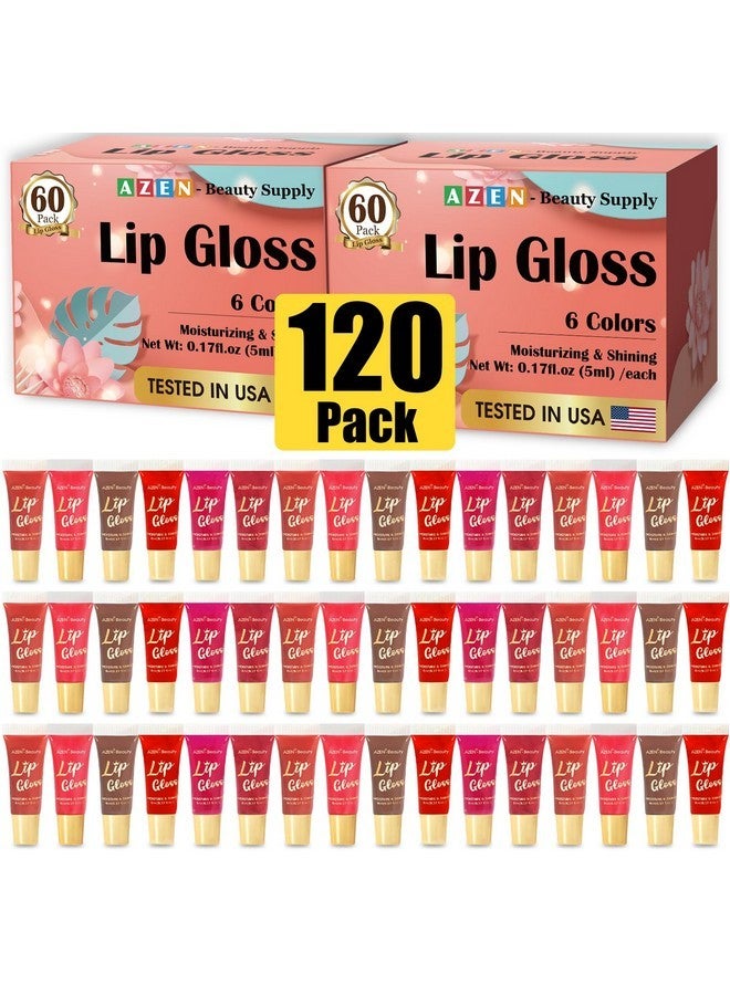 AZEN 120 Pack Lip Gloss Set, Lip Oil for Dry Cracked Lips Moisturizing Hydrating Nourishing with Vitamin E - Image 1