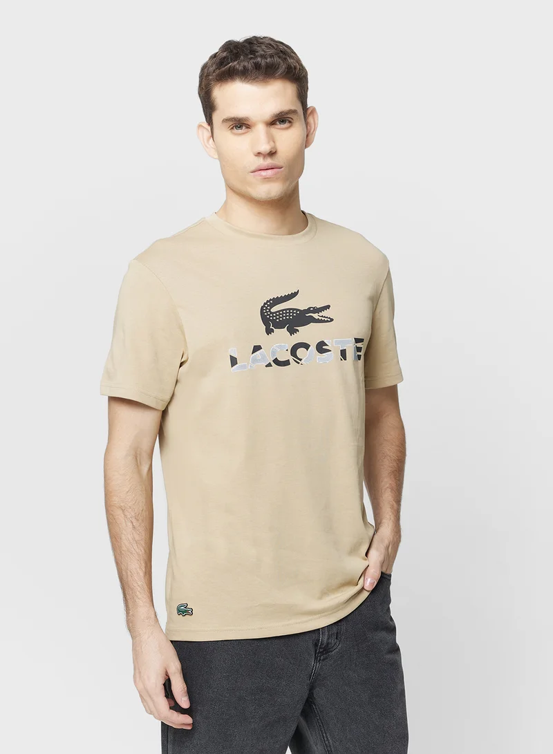 لاكوست Logo Crew Neck T Shirt