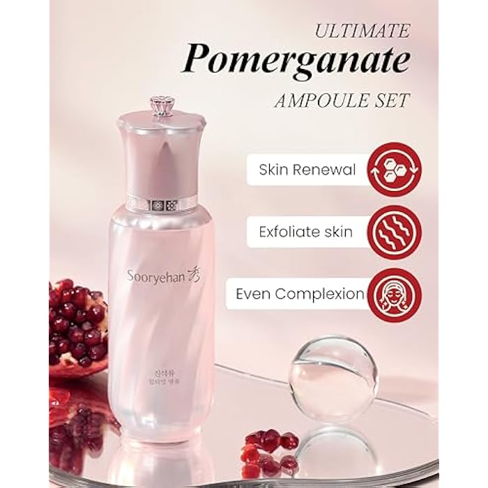 Sooryehan Ultimate Pomegranate Ampoule gift Set (55 ml/1.86 fl oz) - Skin Elasticity, Reduced Wrinkles & Skin Tone Improvement by LG Beauty. Collagen, Elastin, Vitamin C, Propolis, - Image 2