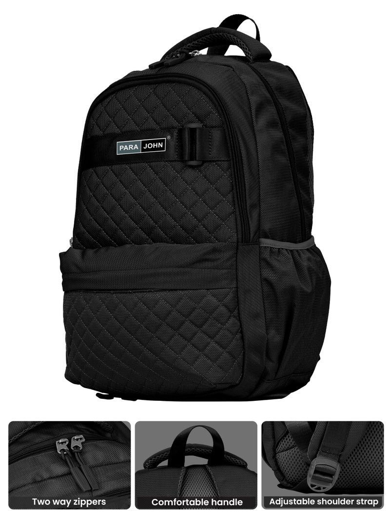 بارا جون حقيبة ظهر نايلون فاخرة مقاومة للماء للاستخدام اليومي والسفر بسعة  لترًا ولابتوب مقاس  بوصة للأطفال الصغار باللون الأسود - Image 4