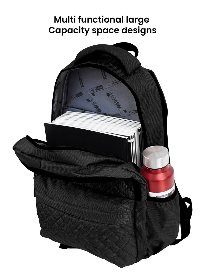 بارا جون حقيبة ظهر نايلون فاخرة مقاومة للماء للاستخدام اليومي والسفر بسعة  لترًا ولابتوب مقاس  بوصة للأطفال الصغار باللون الأسود - Image 3