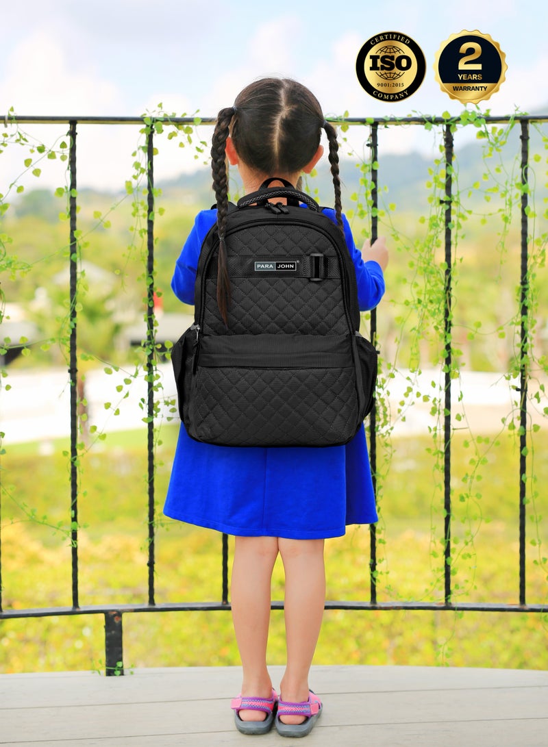 بارا جون حقيبة ظهر نايلون فاخرة مقاومة للماء للاستخدام اليومي والسفر بسعة  لترًا ولابتوب مقاس  بوصة للأطفال الصغار باللون الأسود - Image 5