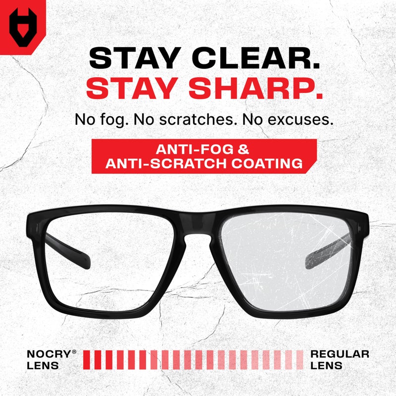 NoCry ANSI Z87.1 Safety Glasses with Readers 1.5 with Anti Fog & Anti Scratch Coating â€” Full Lens Safety Reading Glasses for Men & Women â€” Protective Eyewear with Side Shields and 100% UV Protection - Image 5