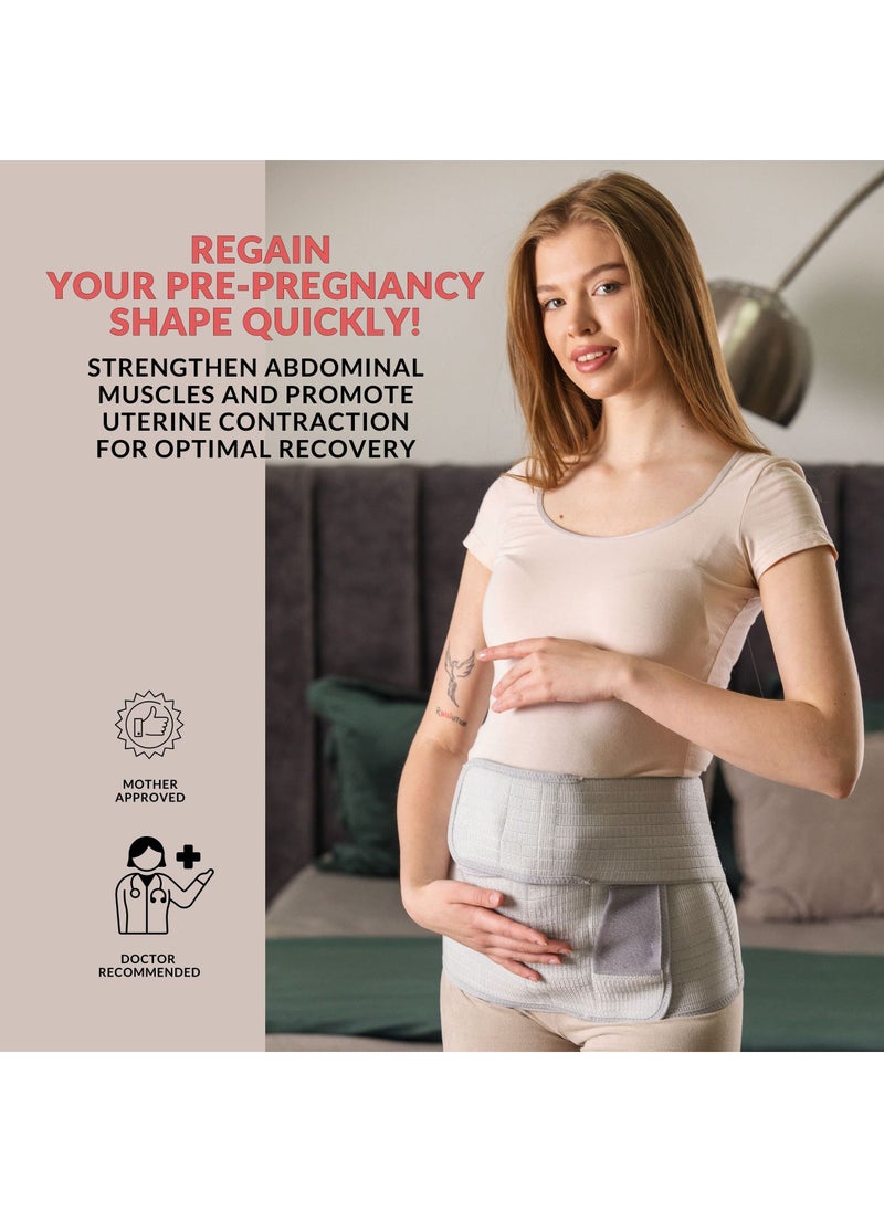 SYOSI - Bamboo Postpartum Belly Band, Girdle for Stomach Support Back Pain Relief After Pregnancy, C-Section Recovery Belt, Post Surgery Abdominal Binder, Abdominal Support, Stomach Back Pain Relief (L/XL) - Image 1
