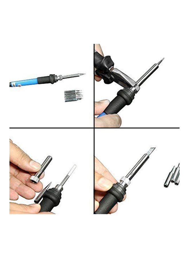 14-Piece Soldering Iron Welding Tool Kit Black/Blue/White - Image 2