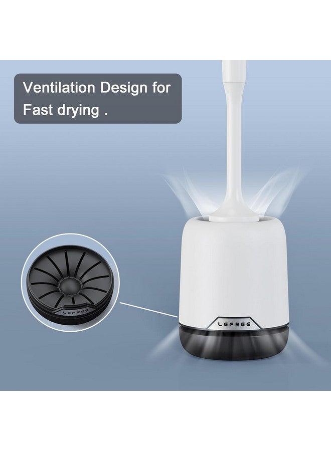 Lefree 2 Pack Silicone Toilet Brush,Rubber Toilet Bowl Brush and Holder Set with Ventilated Holder, Toilet Cleaner Brush for Bathroom,Floor Standing & Wall Mounted Toilet Scrubber Without Drilling - Image 3