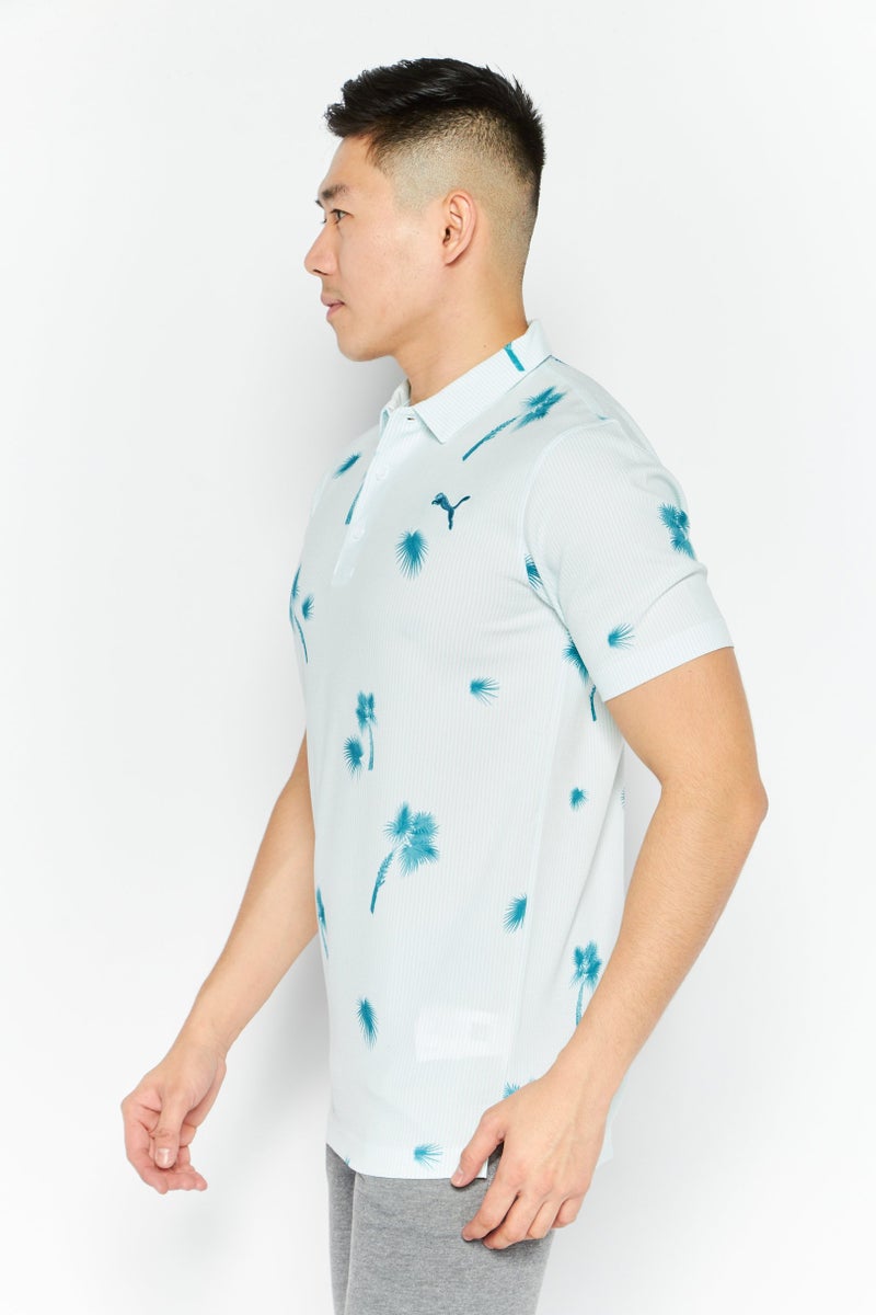 PUMA تي شيرت بولو قصير الأكمام للرجال، ملابس رياضية، مجموعة زرقاء - Image 3