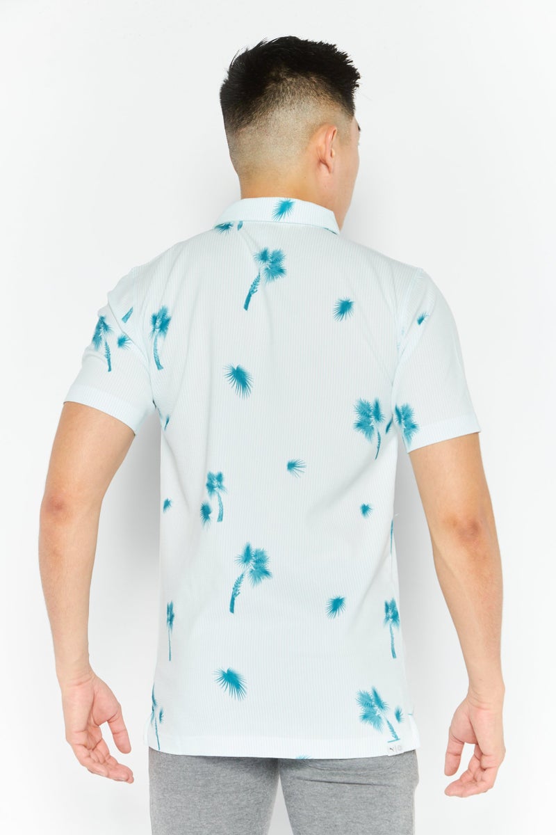 PUMA تي شيرت بولو قصير الأكمام للرجال، ملابس رياضية، مجموعة زرقاء - Image 4