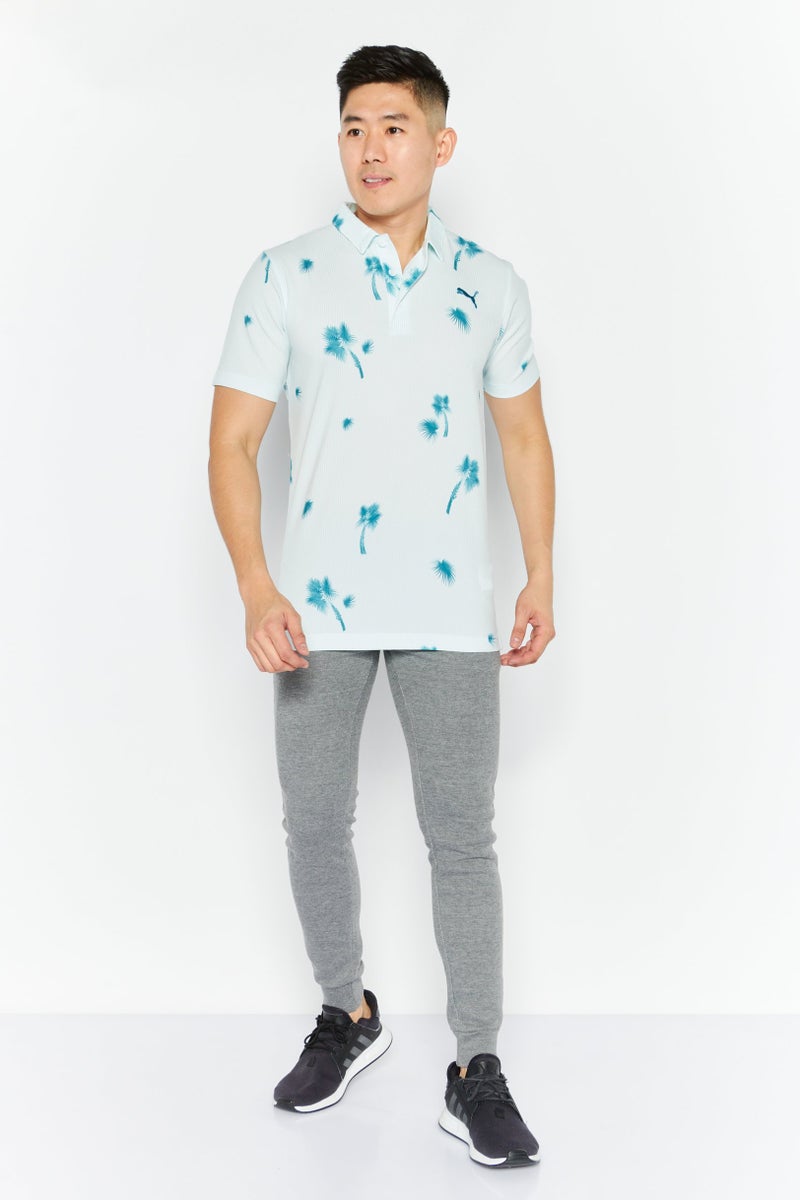PUMA Men Sportswear Fit Short Sleeve Training Polo Shirt, Light Blue - Image 2