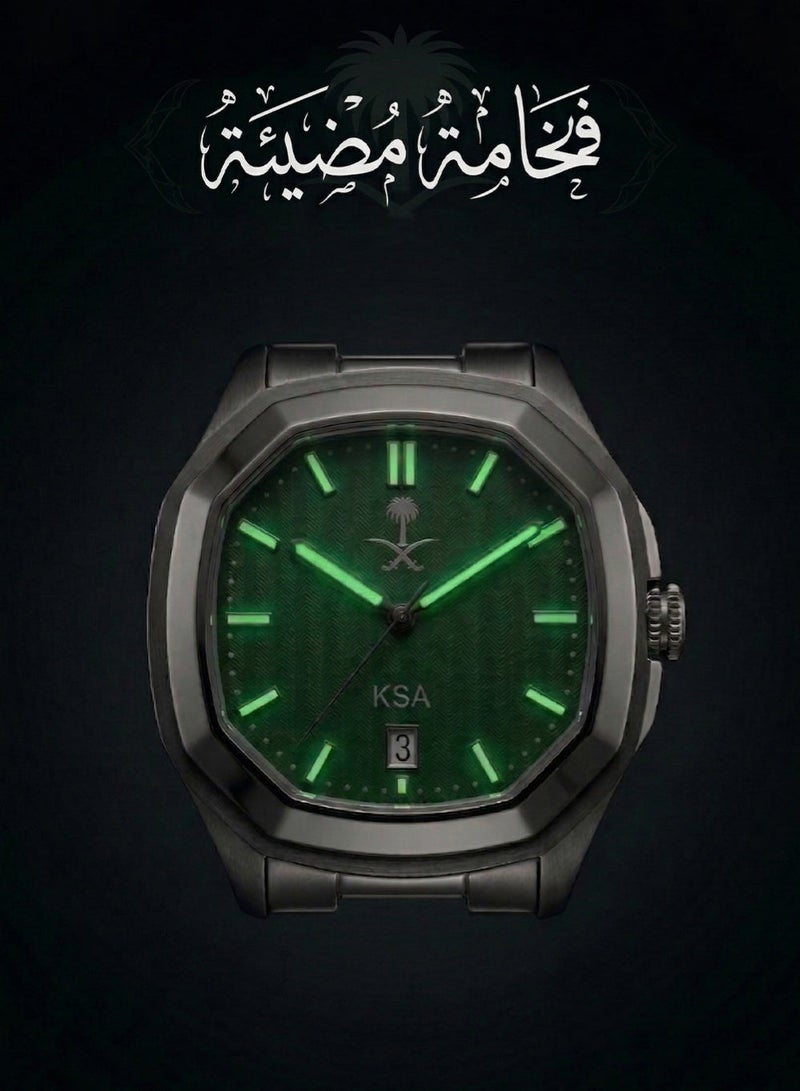 كايروس ساعة رجالية وقت السعودية كوارتز ستانلس ستيل مقاومة للماء 50 متر مع اداة تعديل المقاس - Image 3