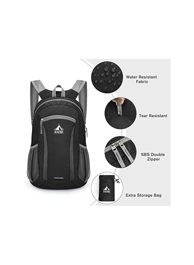 G4Free حقيبة ظهر صغيرة للتنزه G4Free سعة 16 لتر خفيفة الوزن مصنوعة من النايلون قابلة للتعبئة ومقاومة للماء للسفر والتخييم في الهواء الطلق للرجال والنساء - Image 3