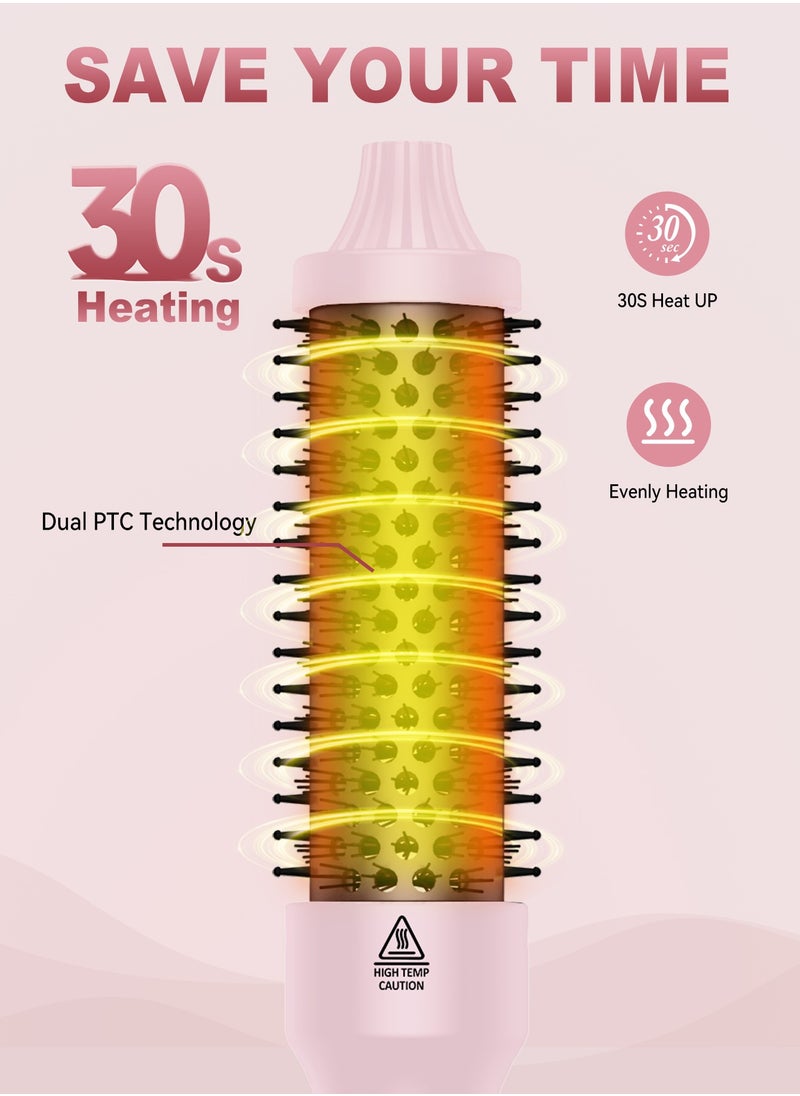 DOSCHER Thermal Brush, 32mm Heated Curling Brush for Perfect straight hair & Voluminous Curls - Dual Voltage, 30s Fast Heating, Ceramic Tourmaline Ionic Technology  - Image 5