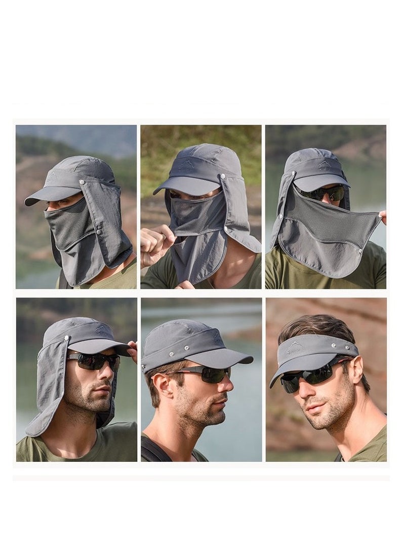 Generic 4-in-1 Detachable Sun Hat with UPF50+ Protection - Unisex Adjustable Breathable Quick-Dry Fishing Hat with Neck Cape & Face Cover | Hiking Mountaineering Outdoor Sports  - Image 5