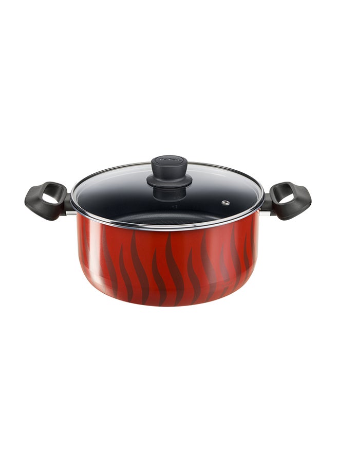 Tefal 14-Piece Tefal G6 Tempo Flame Non-Stick Coating No Pfoa, No Lead, No Cadmium Heat Indicator Cookware Set Includes Frying Pan 24/ 28, Saucepan 16+ Glass Lid, Stewpots 24/ 28+ Glass Lids, Kebbe 28 Cm, Oven Dish, 29x22cm, 4 Accessories (Spoon, Ladle, Long Spatula, Potato Masher) Red - Image 2