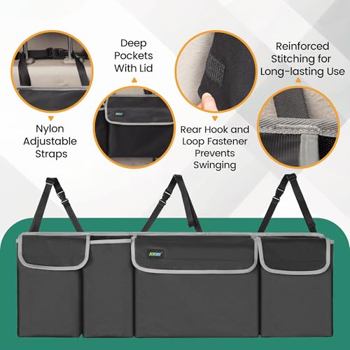 JOYSKY Car Trunk Organizer, Backseat Hanging Organizer Storage, Large Capacity Back Seat Car Organizer for SUV, Sapce-saving Vehicle Interior Accessories - Image 5
