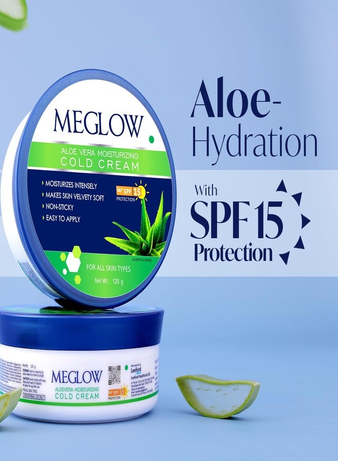 Meglow Aloe Vera Moisturizing Cold Cream | Deep Hydration & Winter Care | Enriched with Cucumber Extracts & Aloe vera for Soft, Nourished & Protected Skin Pack of 3 (125g each) - Image 4