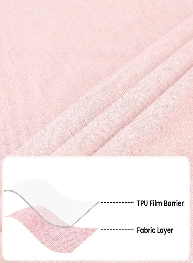 Fhberni Waterproof & Spill Proof Pink Round Tablecloth - Wrinkle Free Polyester, Solid Color with Tassels Reusable Table Cover for Kitchen Dining Decor(Pink, Round-70) - Image 3