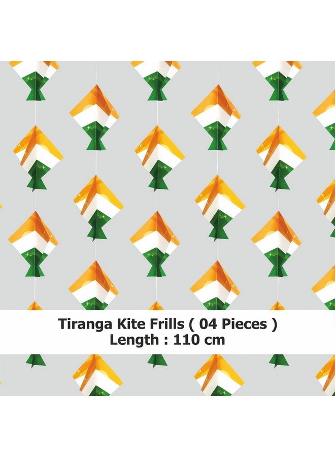 TOYXE Tri Color Kite Frills for Independence Day | Republic Day Decoration Pack of 4 Pieces - Image 2