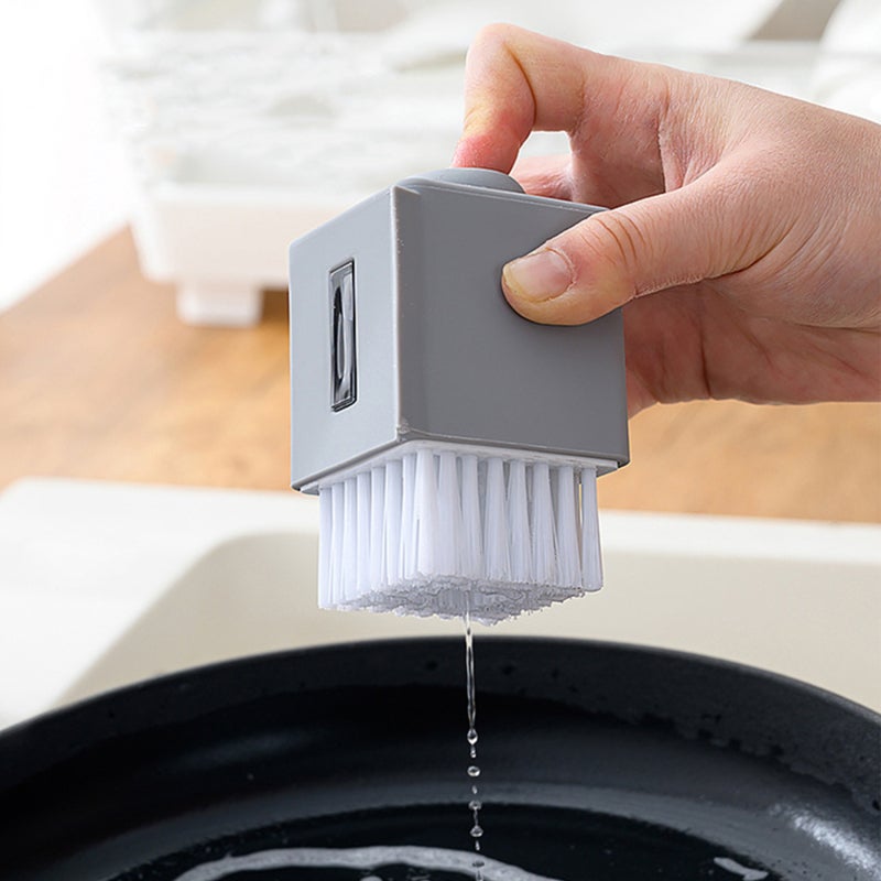 Dish Brush: Soft Silicone Bristles, Safe For Non-Stick Cookware - Easy Soap Refill Soap Dispenser For Kitchen Cleaning - Image 2